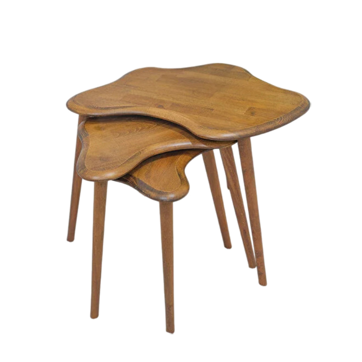 Arica | Solid Wood Nesting Coffee Tables Danish Style (Walnut)