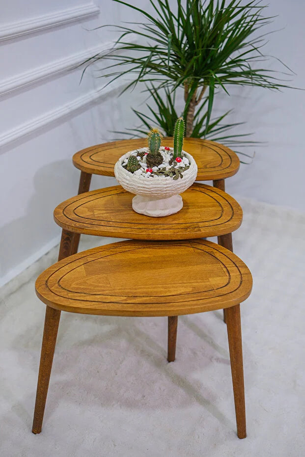Arica | Solid Wood Nesting Coffee Tables (Walnut)