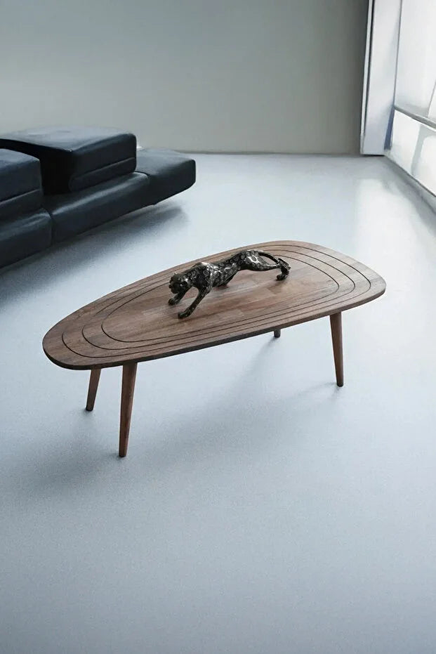 Paine | Solid Asymmetrical Coffee Table (Dark Walnut)