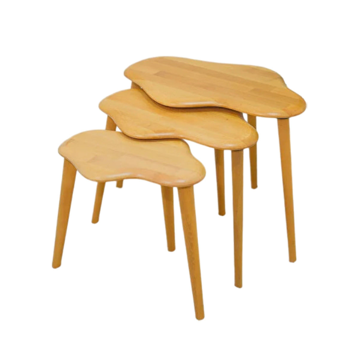 Arica | Solid Wood Nesting Coffee Tables (Naturel)