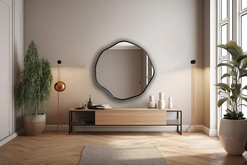 Circular | Asymmetrical Framed Mirror