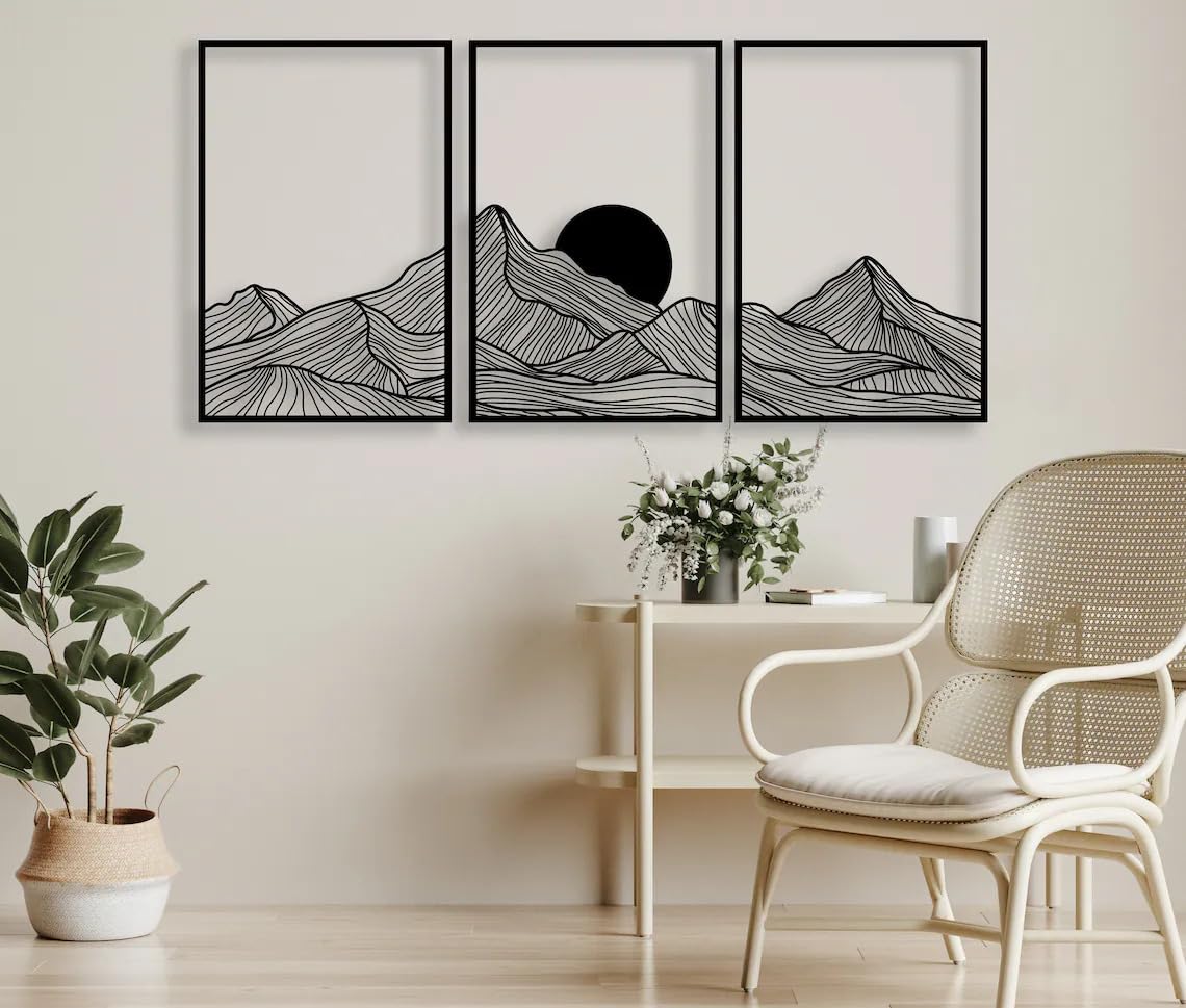 Mountain and Sun | Metal Wall Art