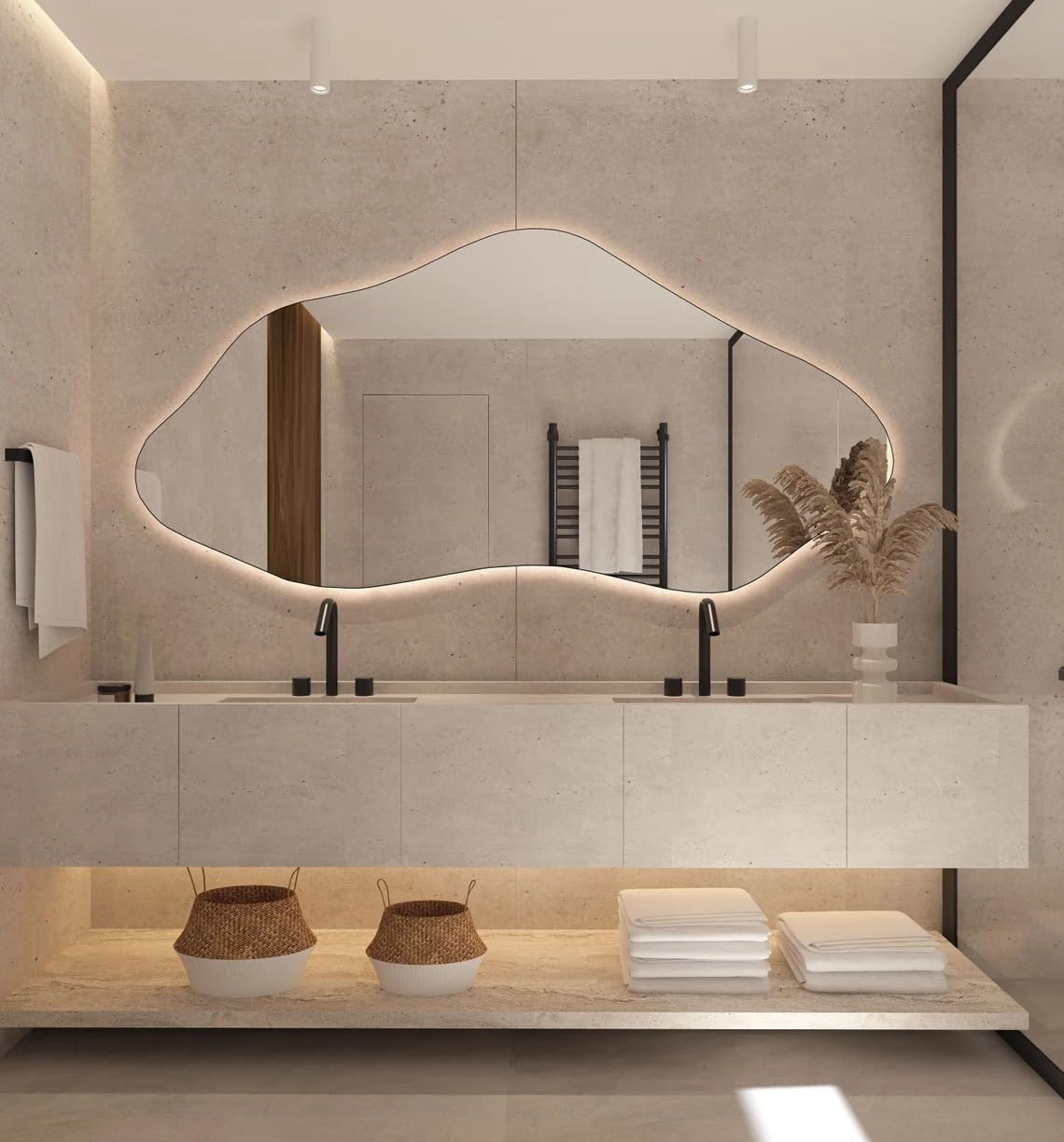 Belgrad | Asymmetrical Mirror with Lights