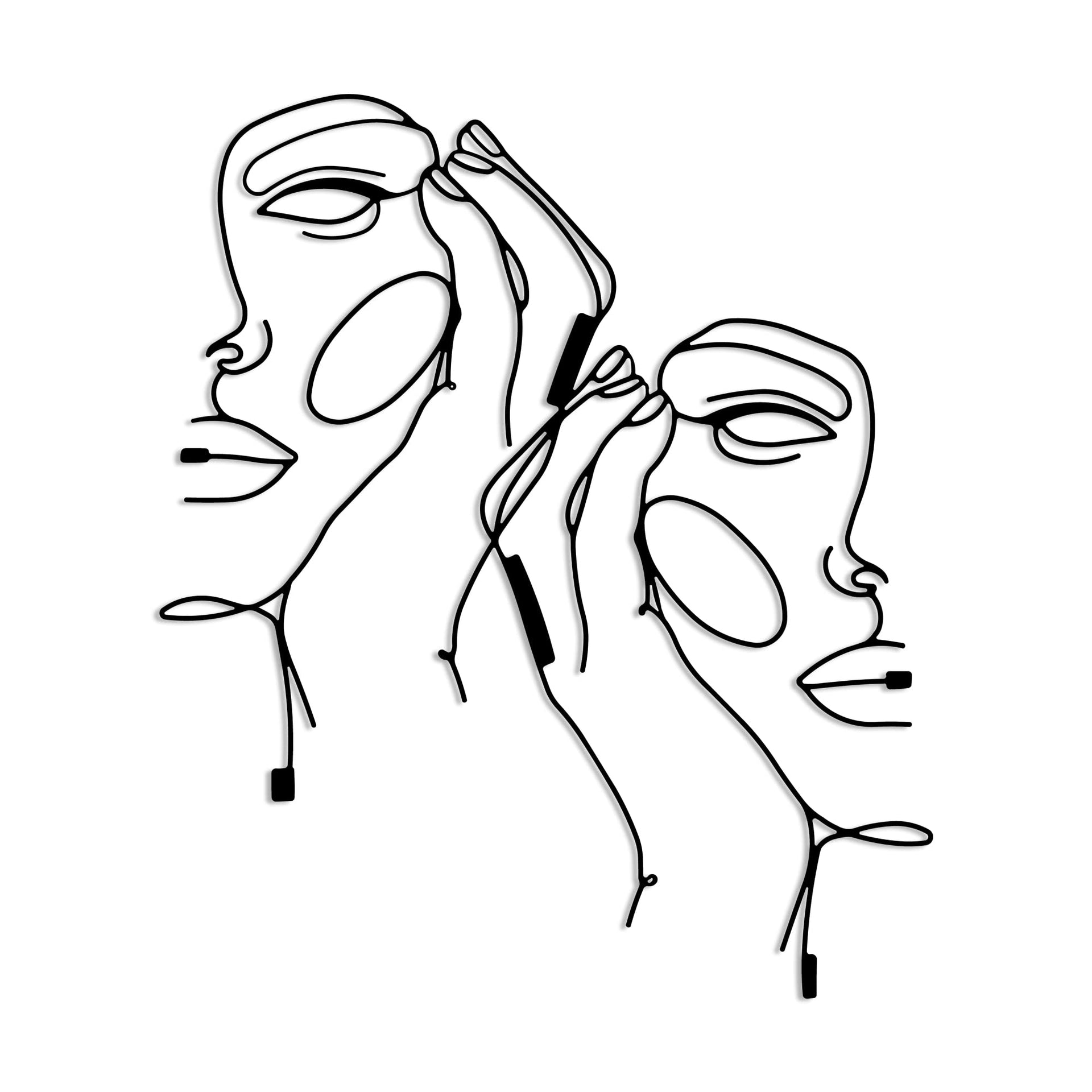 Double Faces | Metal Line Art