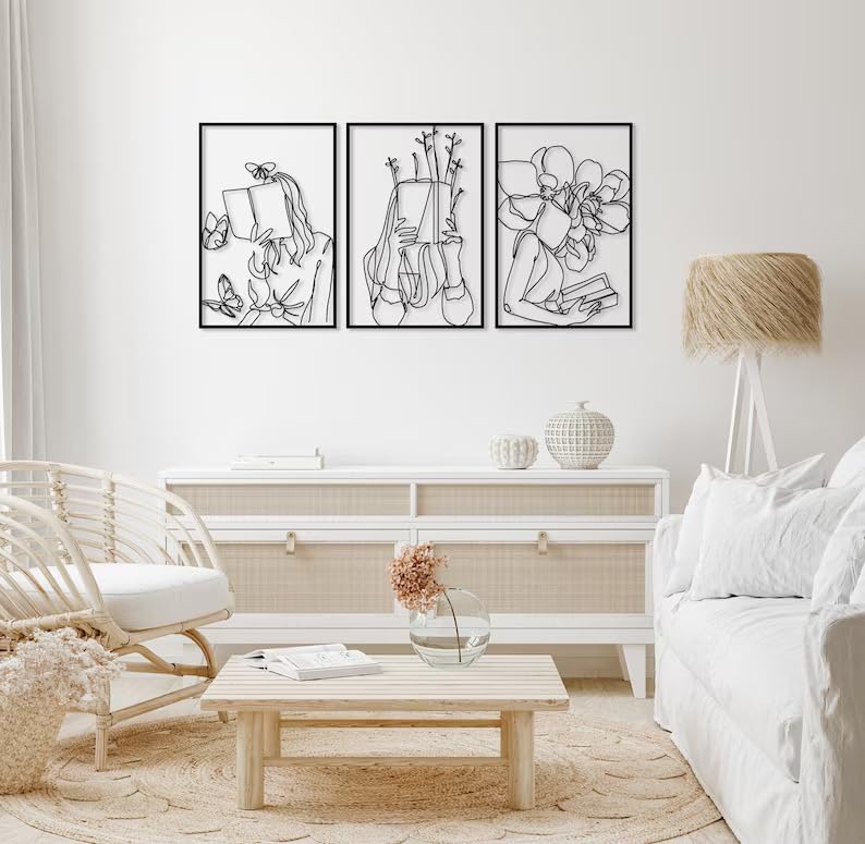 Woman Flowers | Metal Wall Art