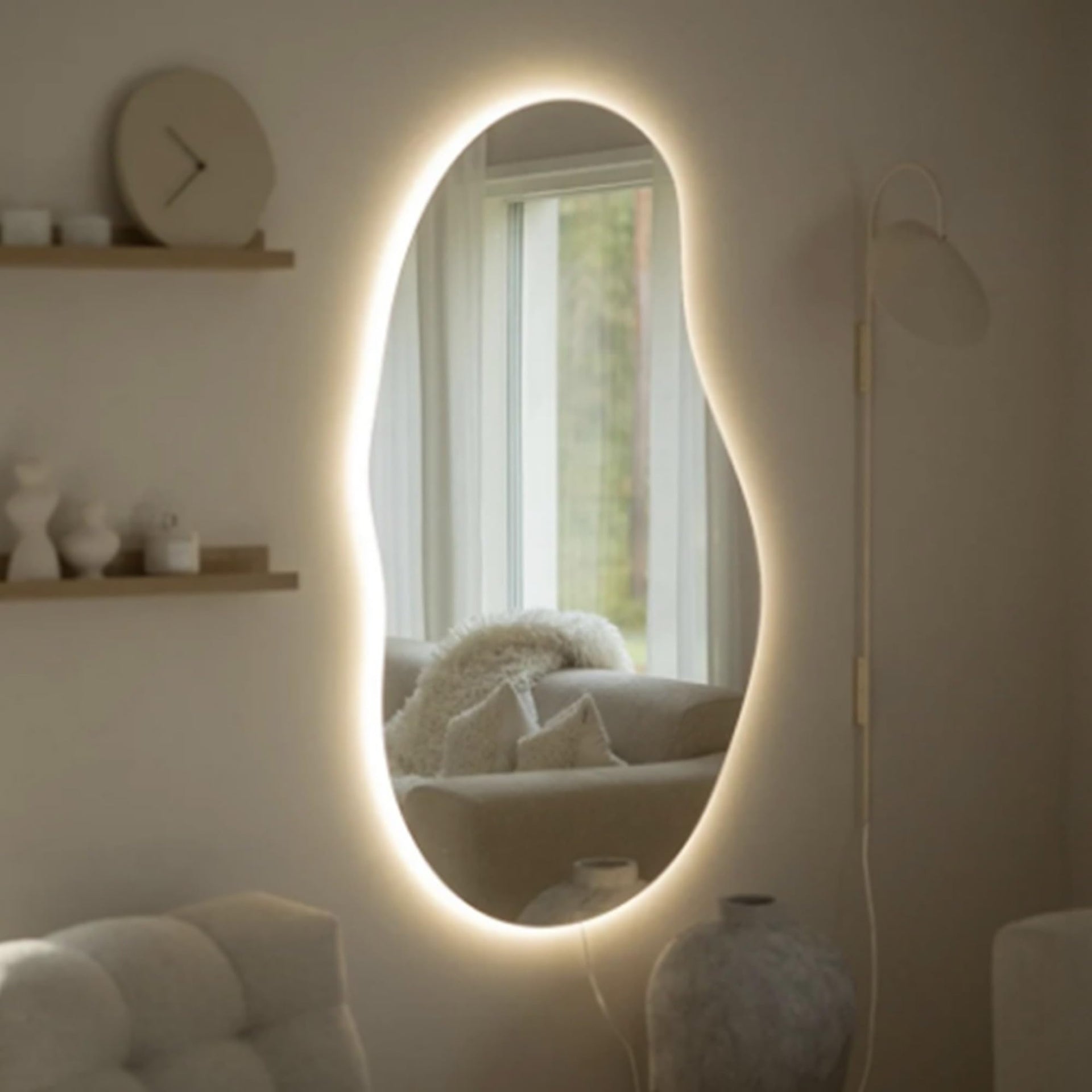 Amorphous | Asymmetrical Mirror with Lights