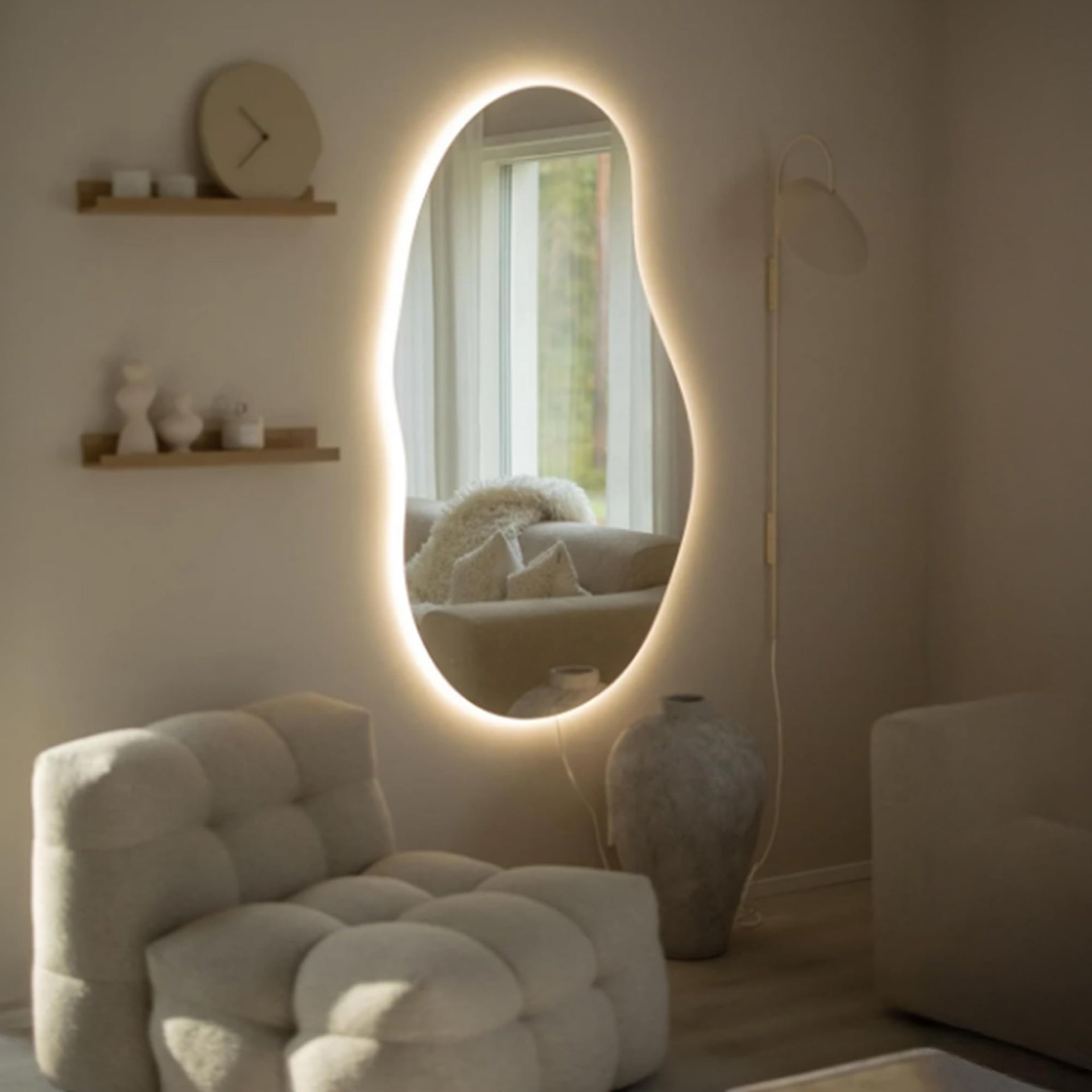 Amorphous | Asymmetrical Mirror with Lights
