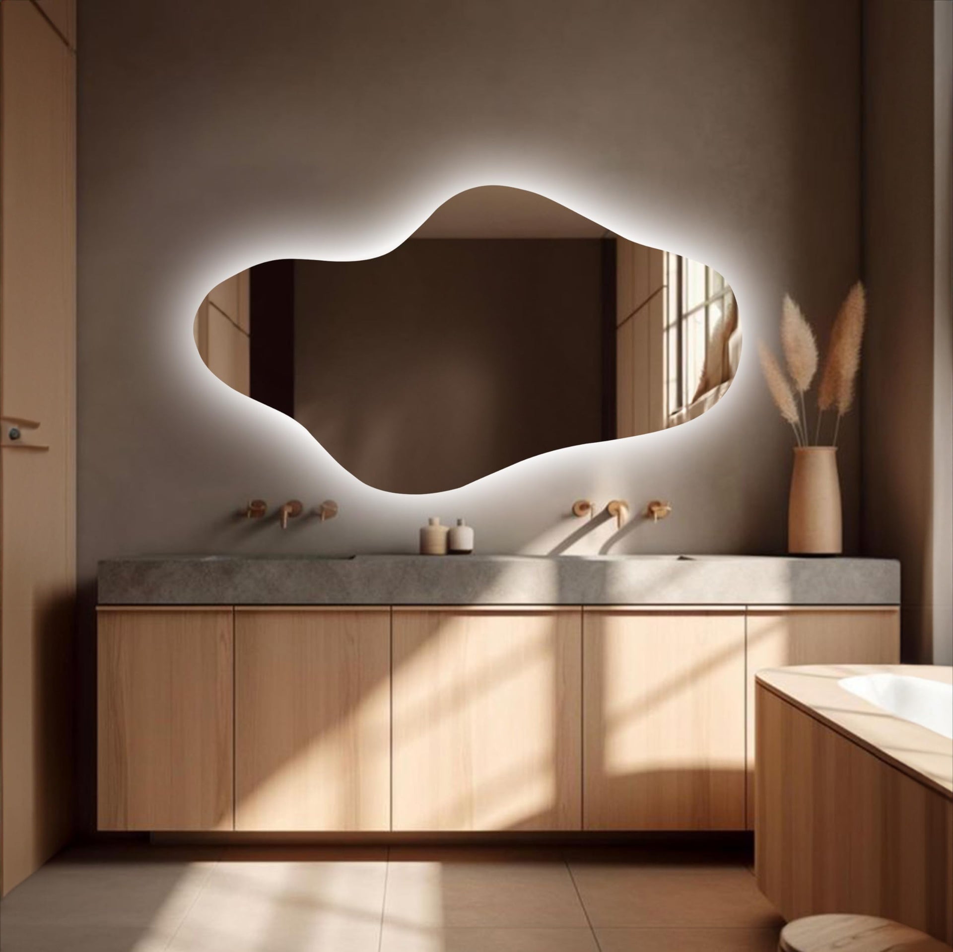 Curva | Irregular Mirror with Lights