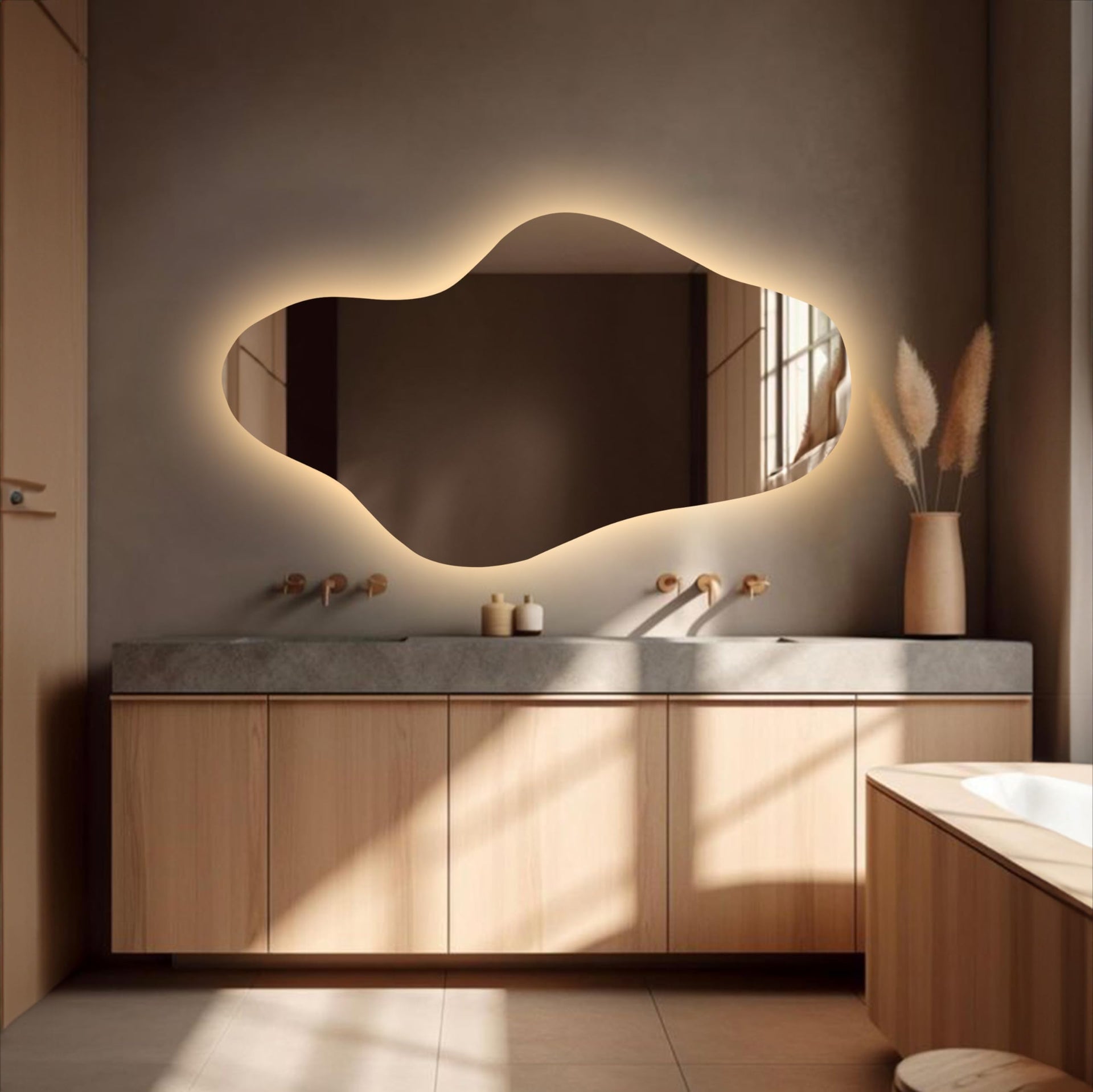 Curva | Irregular Mirror with Lights