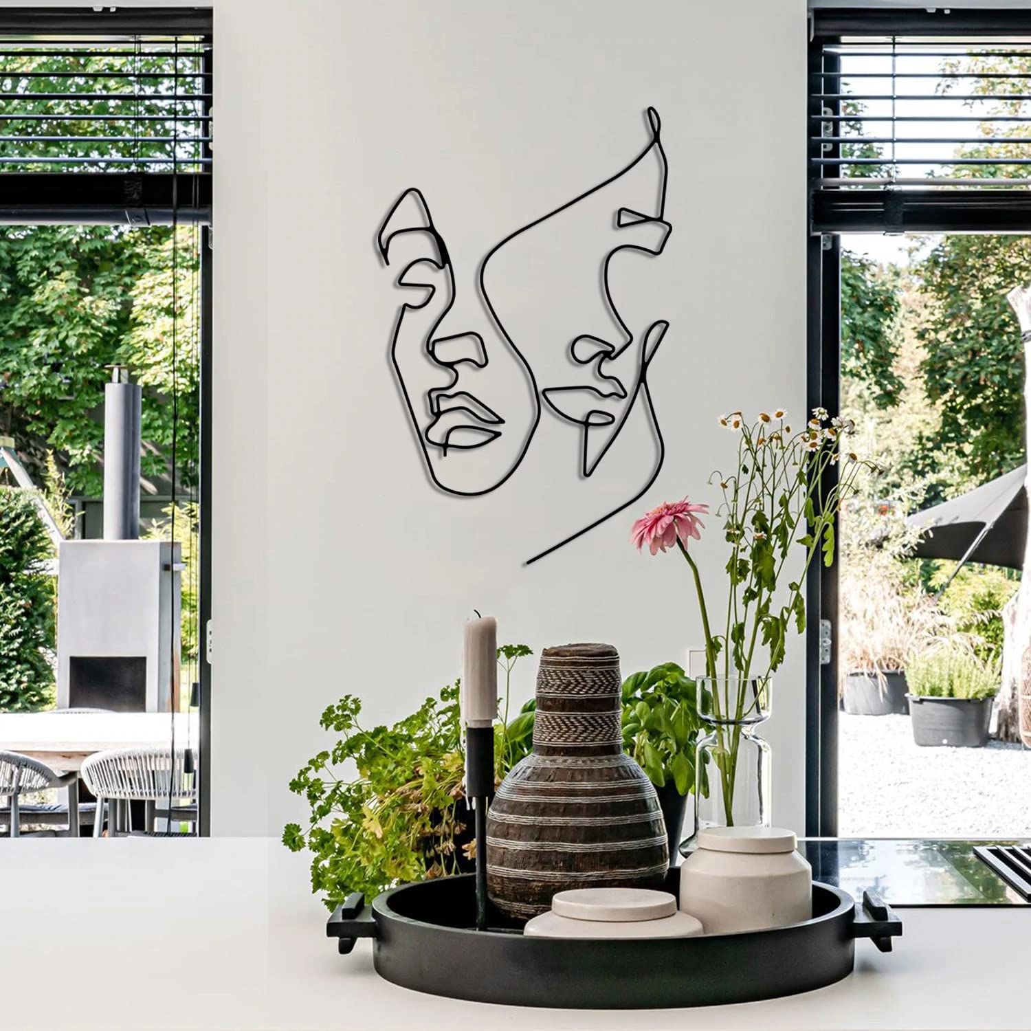 Couple Faces | Metal Line Art