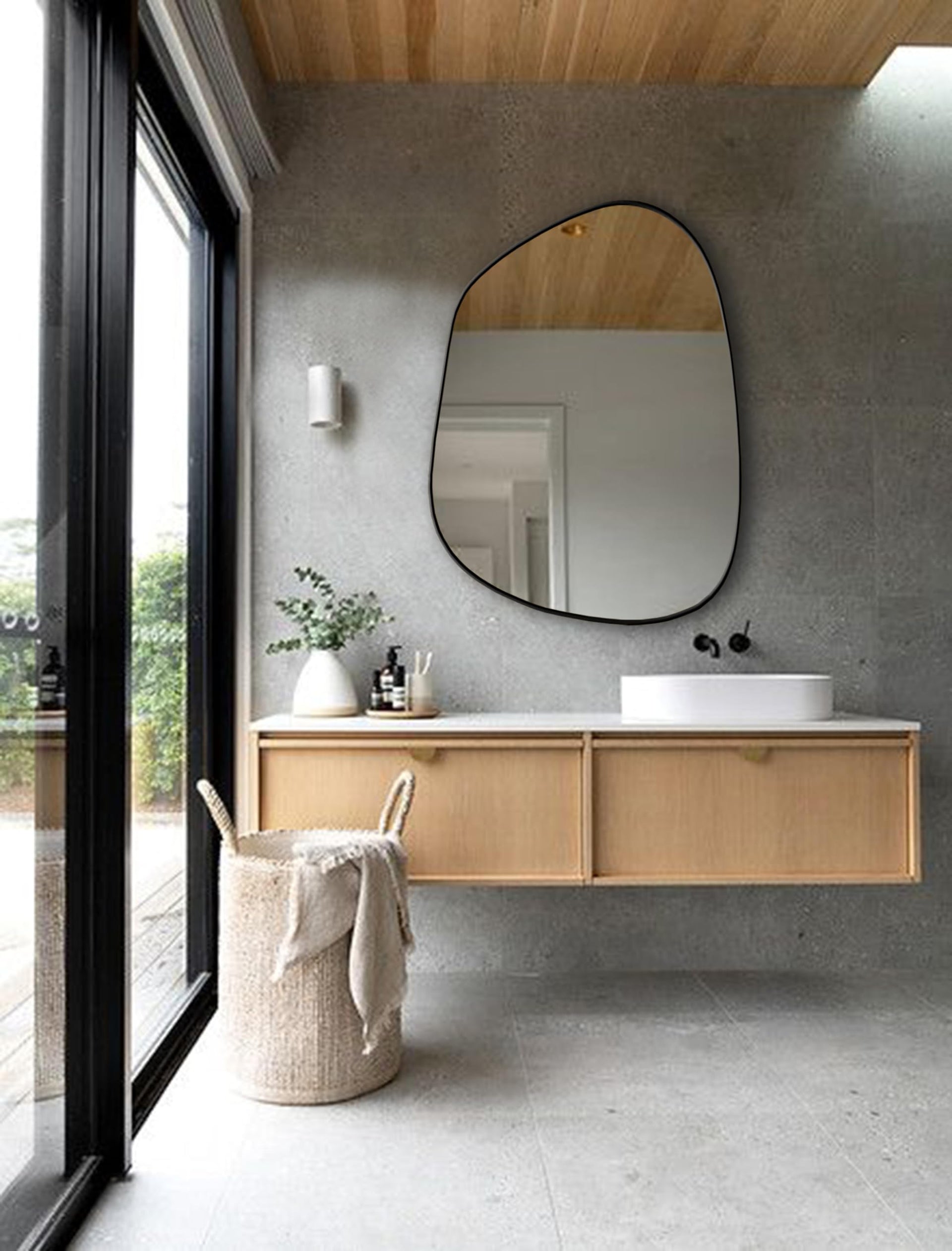 Amorphous| Asymmetrical Framed Mirror