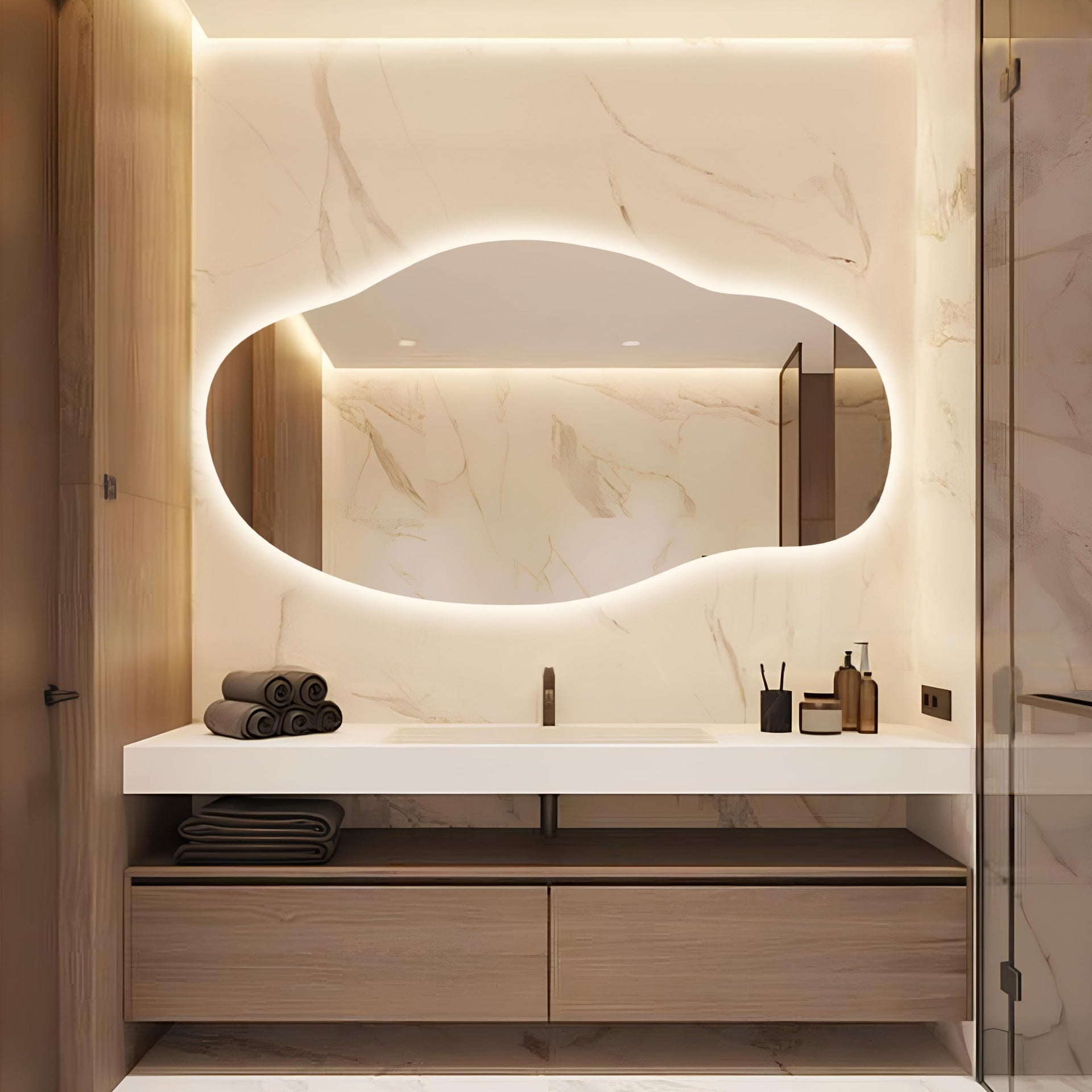 Cghome | Asymmetrical Mirror with Lights